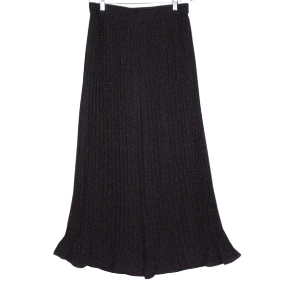 Vintage Chico"s Black Accordion Pleat Lined Elastic Waisted Palazzo Pants sz 15 - Picture 1 of 8